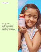 HOW TO USE:
Pump into hand and gently massage into
wet hair. Rinse well.Use daily or as needed.