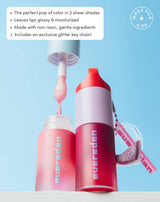 Made for kids
- The perfect pop of color in 2 sheet shades
- Leaves lips glossy and moisturized 
- Made with non-toxic gentle ingredients
+ Includes an exclusive glitter keychain!
