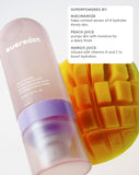 SUPERPOWERED BY:
NIACINAMIDE
helps combat excess oil & hydrates thirsty skin.
PEACH JUICE
pumps skin with moisture for a dewy finish.
MANGO JUICE
infused with vitamins A and C to boost hydration.