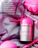 Aluminum-free
No EU 26 allergens
Microbiome-friendly*
Vitamin-enriched
Sweet, floral fragrance
Vetted against the EU cosmetic endocrine disruptor priority list**

Badge (top right):
LONG-LASTING FRESHNESS
Product label:
evereden
MULTI-VITAMIN DEODORANT
DÉODORANT MULTI-VITAMINES
darling
NET WT. 65 G / 2.3 OZ
Footnotes (bottom):
*Certified Microbiome-friendly™ by MyMicrobiome under Standard 18.12.
**Formulated without ingredients on the European Commission's endocrine disruptor priority list in cosmetics (a