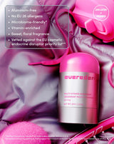 Aluminum-free
No EU 26 allergens
Microbiome-friendly*
Vitamin-enriched
Sweet, floral fragrance
Vetted against the EU cosmetic endocrine disruptor priority list**

LONG-LASTING
FRESHNESS

*Certified Microbiome-friendly™ by MyMicrobiome under Standard 18.12.
**Formulated without ingredients on the European Commission's endocrine disruptor priority list in cosmetics (as of May 2026)