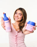 Model with happy face duo