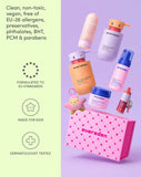 Clean, non-toxic, vegan, free of EU-26 allergens, preservatives, phthalates, BHT, PCM & parabens
Formulated to EU standards
Made for kids
Dermatologist tested