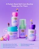 A Pocket-Sized Self-Care Routine Made Just For Them. 
Limited edition set with five numbered products: 
1. Kids Multi-Vitamin Face Wash
2. Kids Multi-Vitamin Face Cream
3. Kids Detangling Shampoo
4. Kids Detangling Conditioner
5. Exclusive Lip Balm