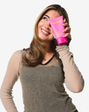 Model with teen cleanser. 