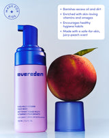 Made for kids
Banishes excess oil and dirt
Enriched with skin-loving vitamins and omegas
Encourages healthy hygiene habits
Made with a safe-for-skin, juicy-peach scent