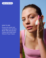 Am & Pm
How to use:
Pump into hand and massage onto wet skin. Rinse well and pat dry. Follow with Kids Multi-Vitamin Face Cream
